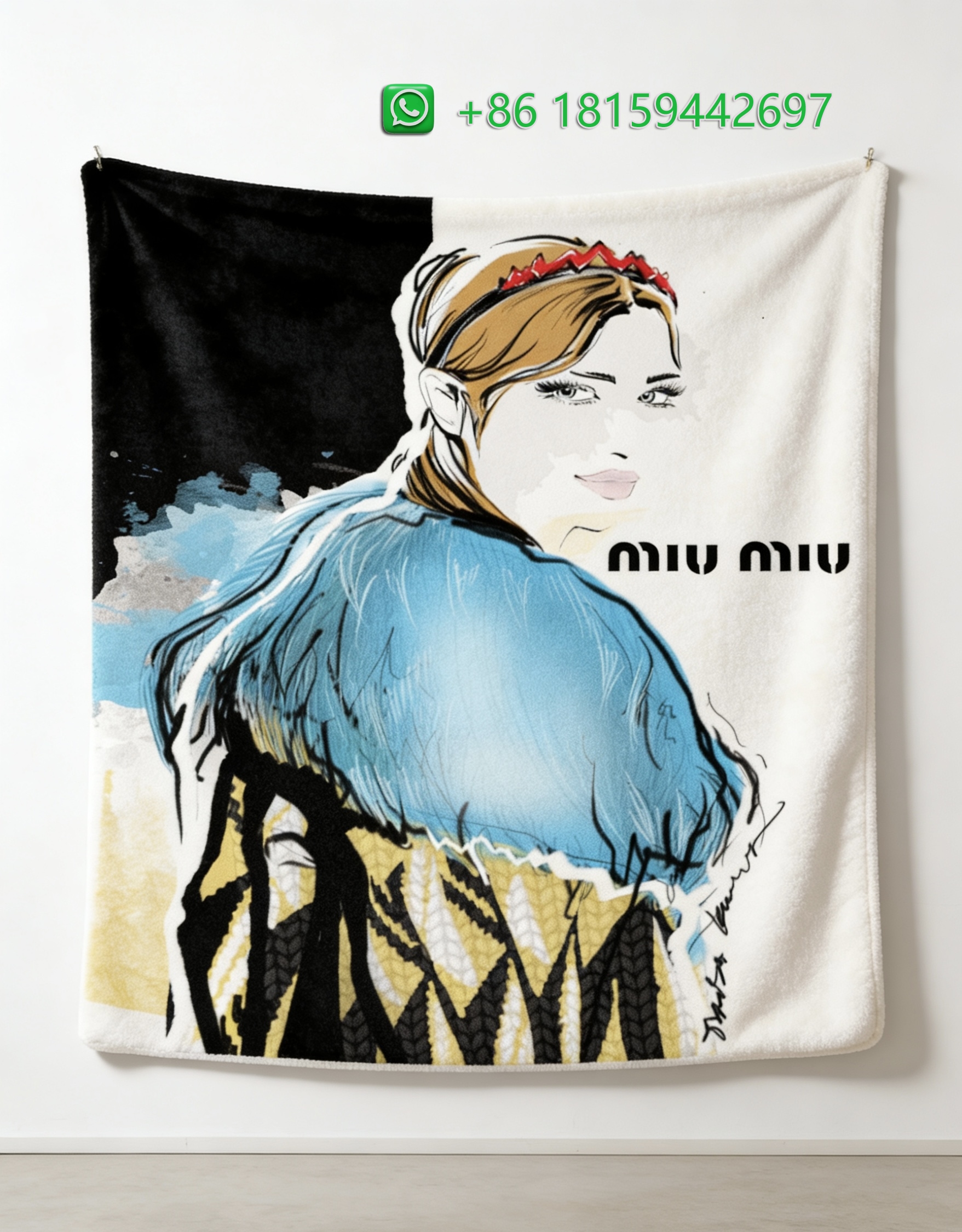 Miumiu Throw Blankets